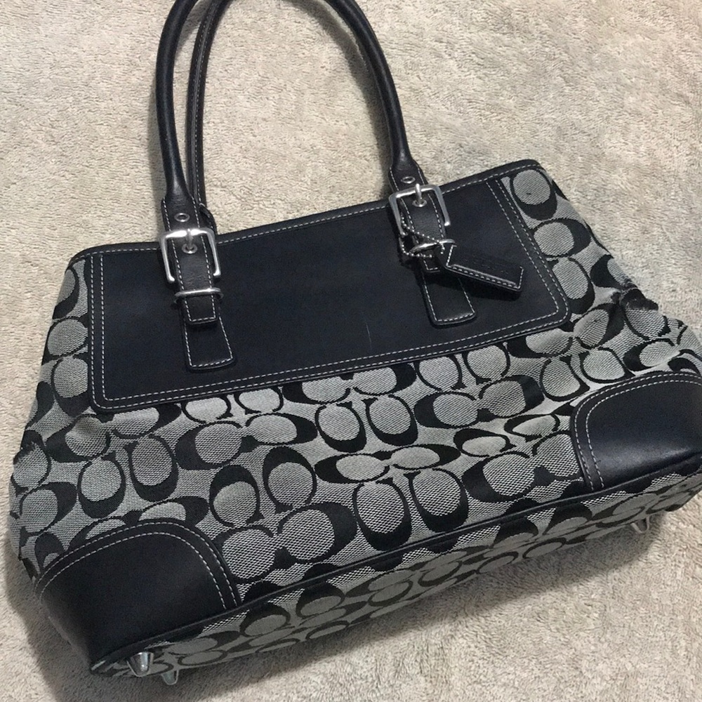 Coach Black and Gray Shoulder Bag